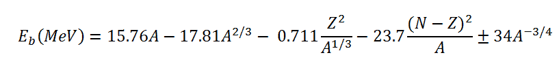 Weizsaecker formula - semi-empirical mass formula