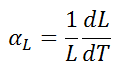 linear thermal expansion coefficient