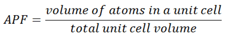 apf - factor de empaquetamiento atómico